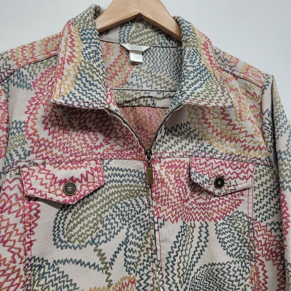 Christopher Banks Long Sleeve Full Zip Lightweight Floral Jacket Size XL - Picture 3 of 7